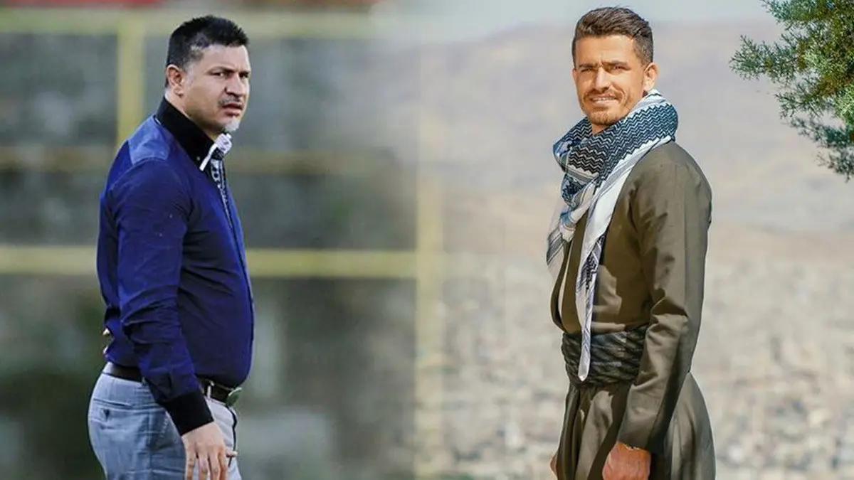 Legendary footballer Ali Daei (left) and popular player Vorya Ghafouri  (file photo)