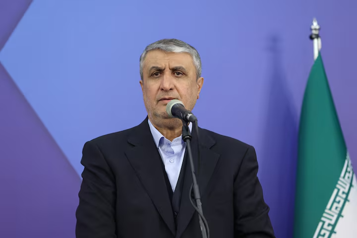 Head of Iran's Atomic Energy Organization Mohammad Eslami speaks during a press conference in Tehran, Iran, November 14, 2024. 