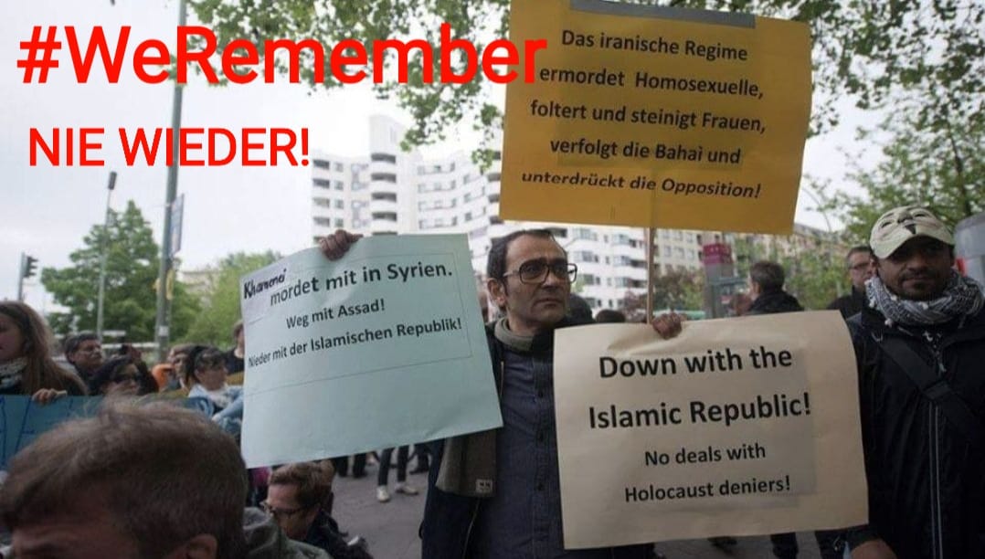Kazem Moussavi during a protest against the Islamic Republic in Berlin (undated)