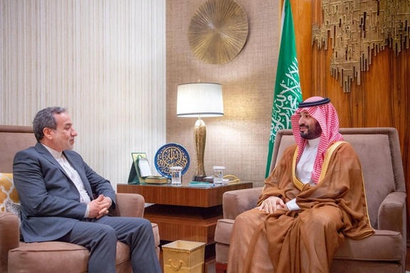 Iran's foreign minister Abbas Araghchi and Saudi Crown Prince Mohammed Bin Salman meeting in Riadh in early October