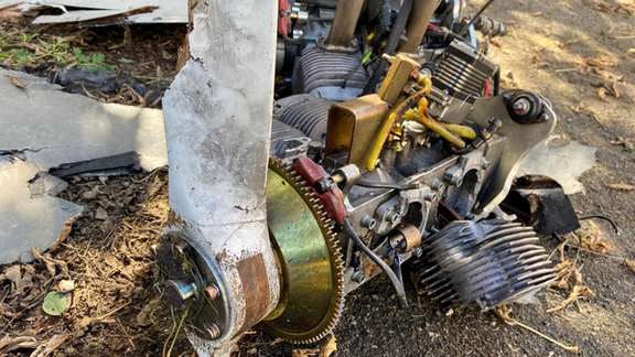 The engine of a suspected Iranian drone shot down over Ukraine in October
