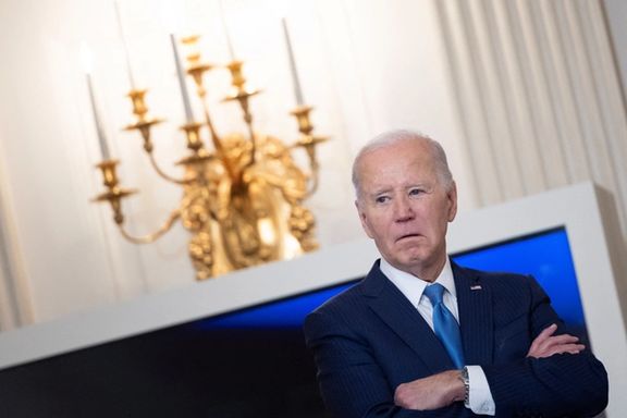 US President Joe Biden before speaking during a roundtable discussion on public safety at the State Dining Room at the White House in Washington, February 28, 2024