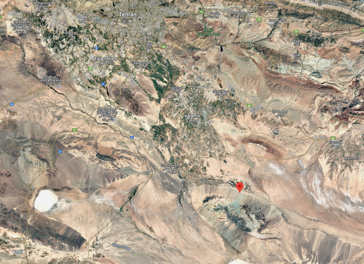 Shaheed Shabani base is located 110 km south of Iran's capital Tehran