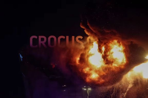Crocus theater on fire after terror attack in Moscow in March