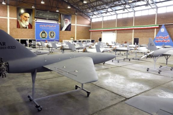 Drones are seen at a site at an undisclosed location in Iran, in this handout image obtained on April 20, 2023.