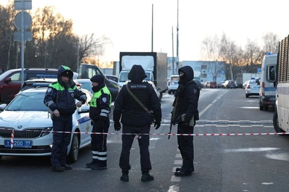 حضور نیروهای پلیس در نزدیکی محل انفجار در مسکو