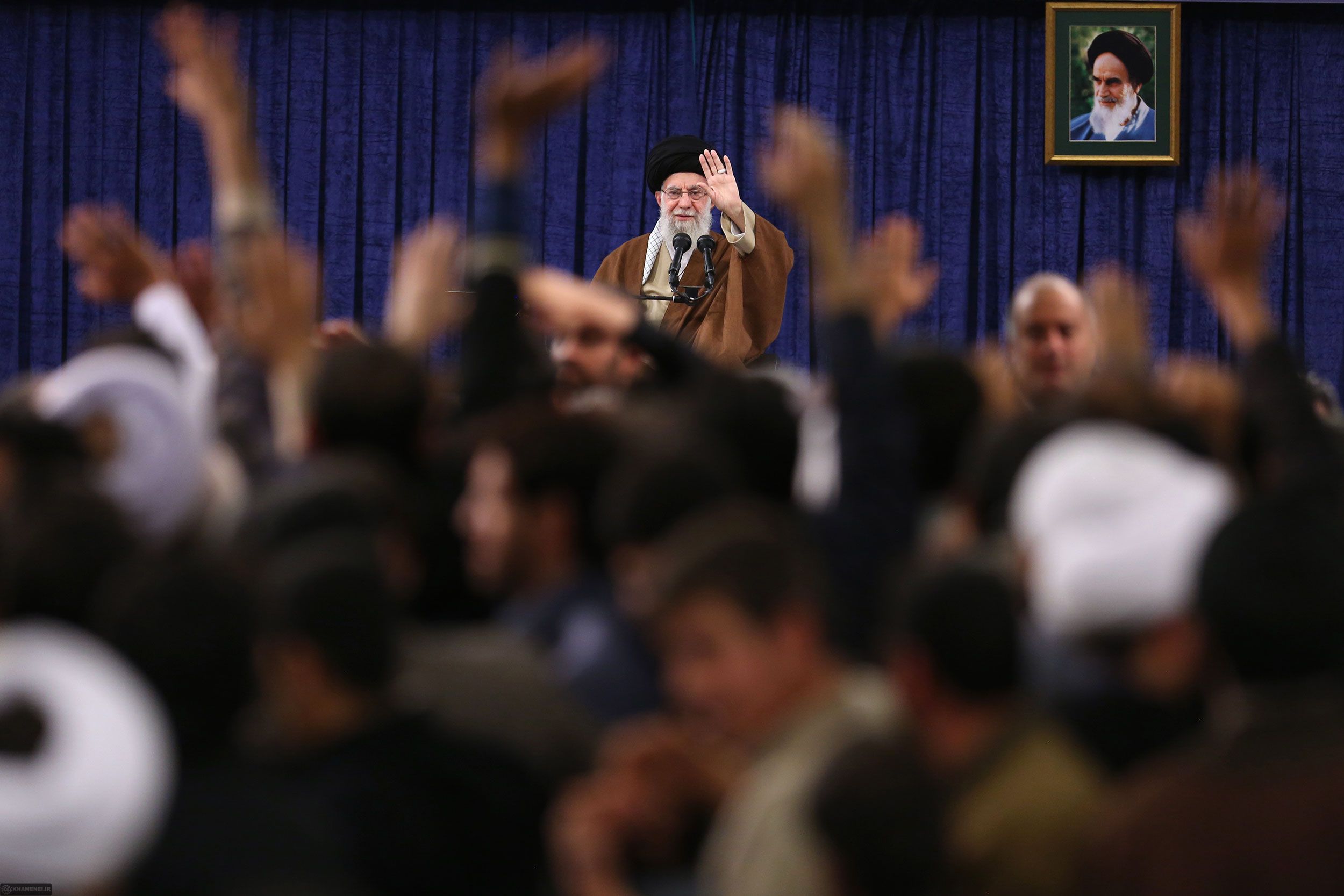 Iran’s ruler Ali Khamenei during a meeting in Tehran on January 9, 2024  