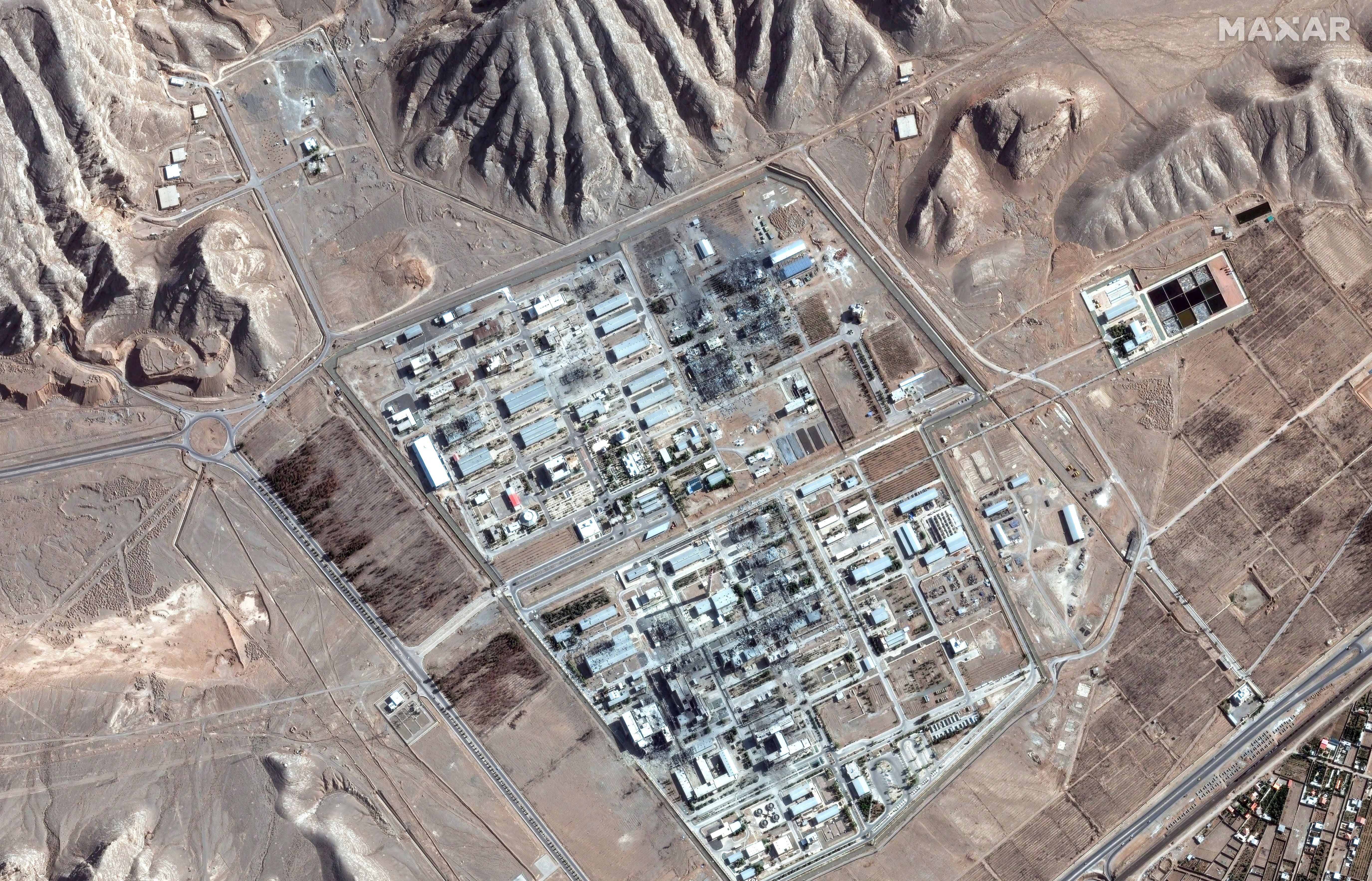A satellite overview shows the Isfahan Nuclear Research Center, as well as nearby tunnels, amid the Iran-Israel conflict, in Isfahan, Iran, June 24, 2025.