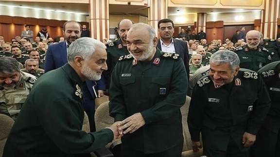 IRGC Quds force commander Qassem Soleimani with other top brass. Undated
