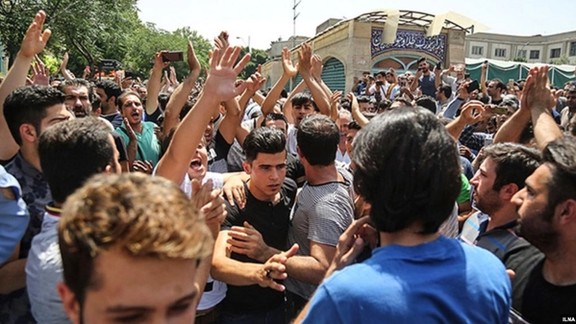 Protests in Tehran in the summer of 2018 as the economy deteriorated