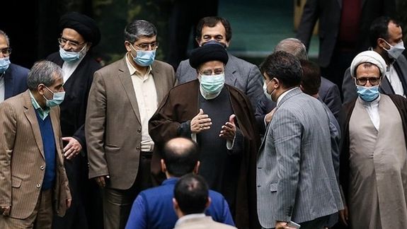 President Ebrahim Raisi attending a session of parliament on January 9, 2022