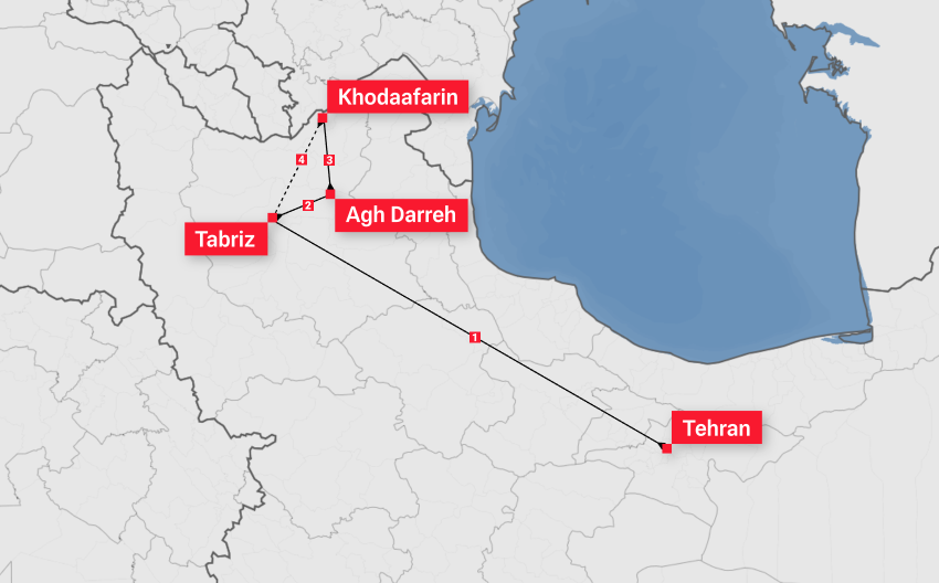 Iran President's Entourage Route, May 19th, 2024