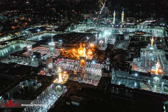 An aerial view of the Imam Reza shrine in the religious city of Mashhad