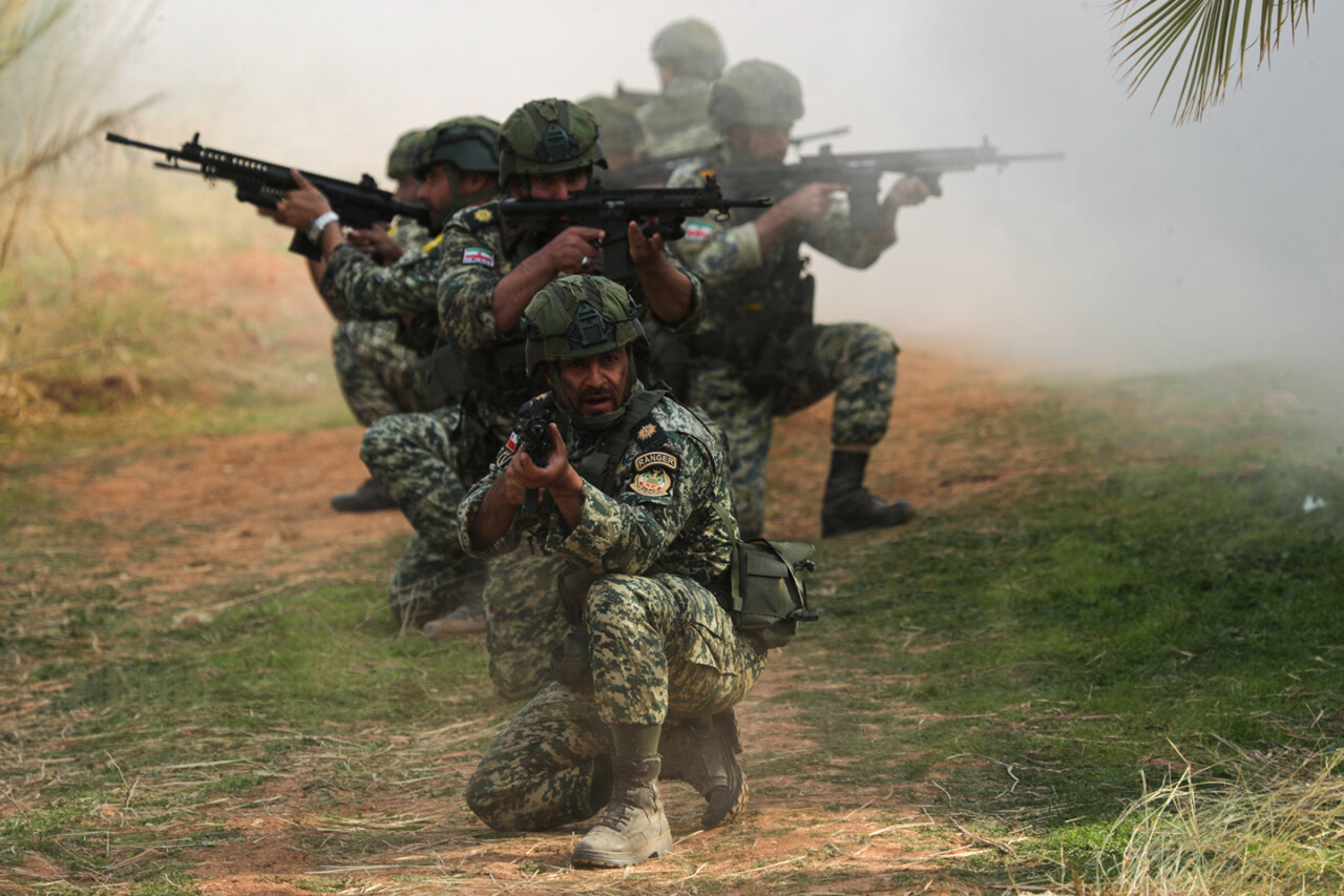 Iranian army ground forces during a drill in western Iran in January 2025