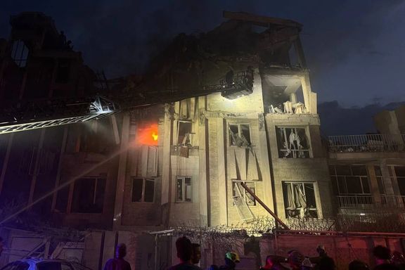 تصویر یک ساختمان تخریبشده در اثر حمله اسرائیل