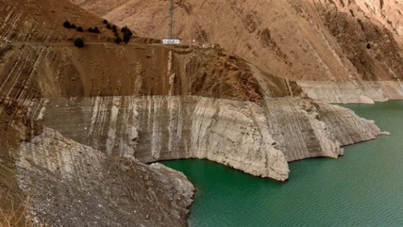 Low water levels at a dam near Tehran