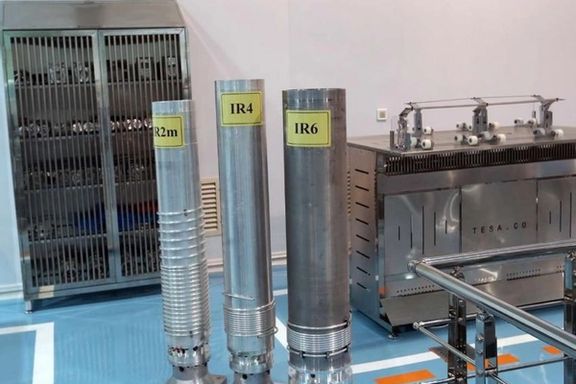 Uranium enrichment centrifuges in Iran. Undated