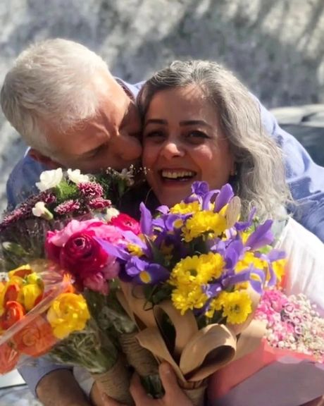 Sepideh Kashani after release from prison in Tehran (April 2024)