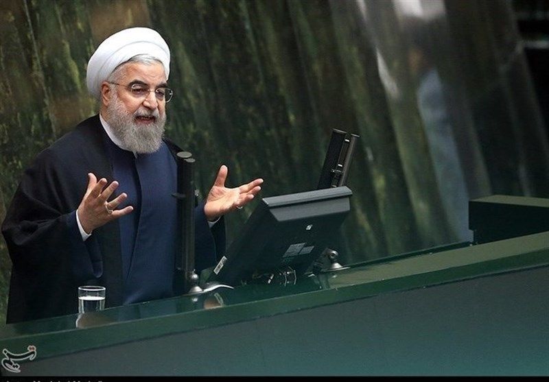 Former Iranian president Hassan Rouhani at the parliament  
