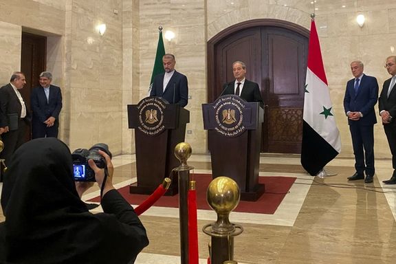 Syrian Foreign Minister Faisal Mekdad attends a joint news conference with Iranian Foreign Minister Hossein Amirabdollahian in Damascus, Syria August 30, 2023.