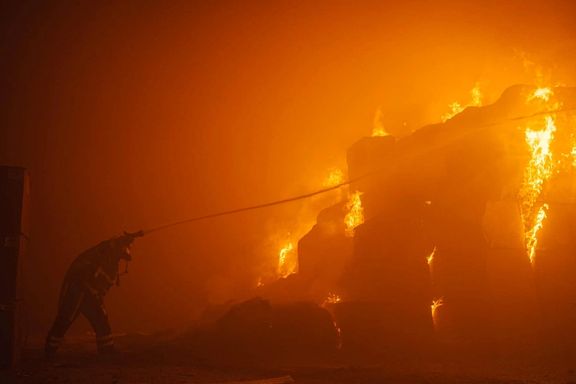 A firefighter works at a site of a tobacco factory damaged during Russian drone strike in Kyiv, Ukraine May 28, 2023