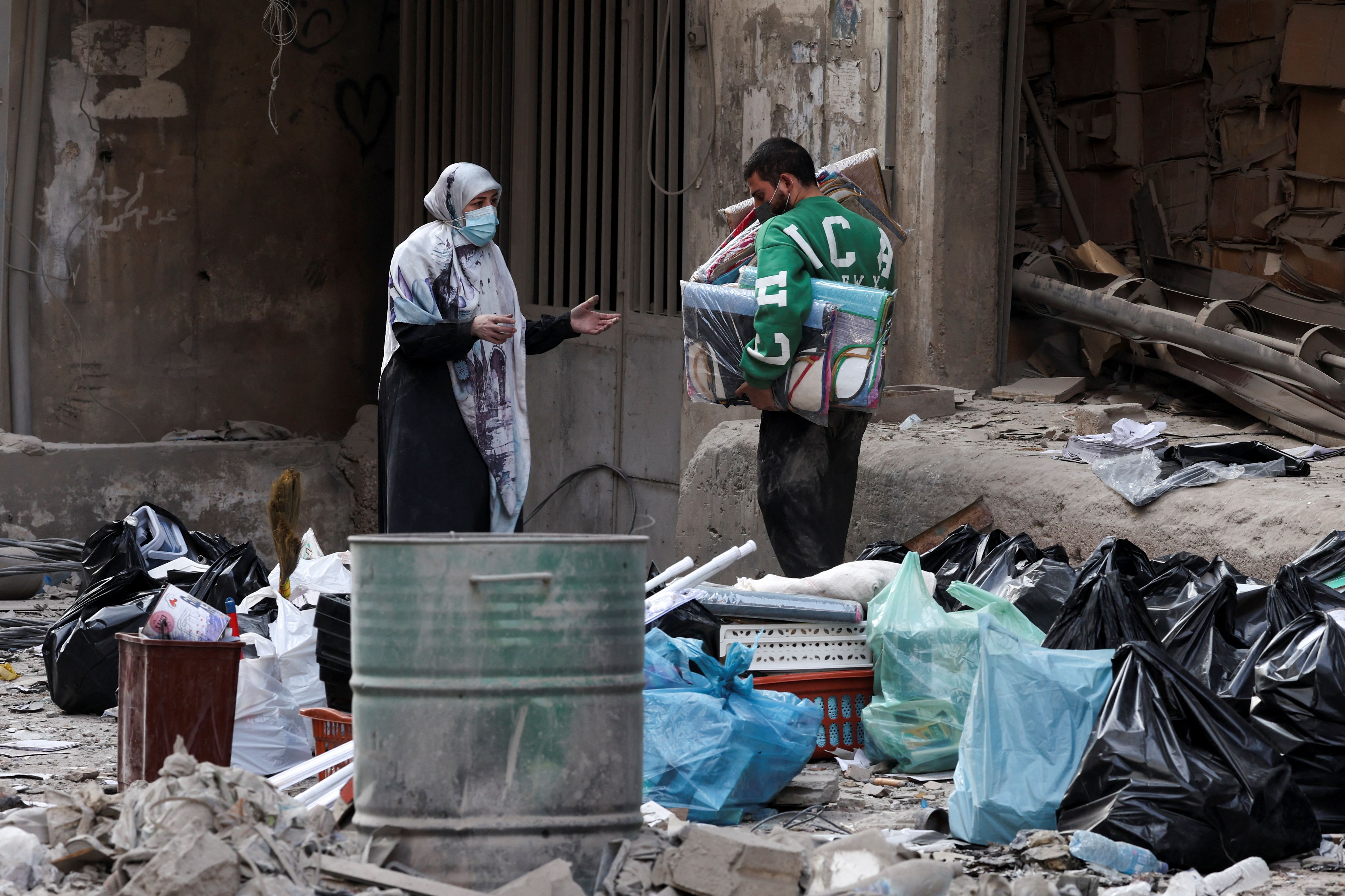 تخریب ساختمان‌ها بر اثر درگیری‌ها در حومه جنوبی بیروت، ۱۹ آبان