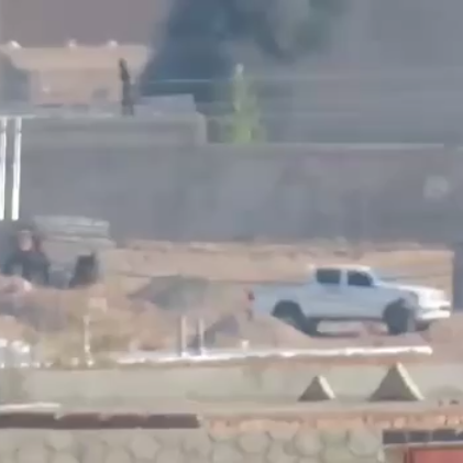 A still image from footage reportedly showing an armed confrontation in the Manzelab area of Zahedan, Sistan and Baluchestan, Oct.1.