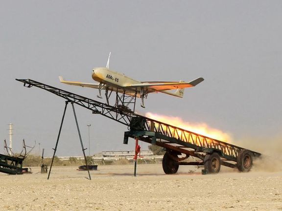 An Iranian Mohajer drone being launched during military drills