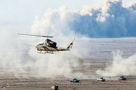 Photo published in Iranian media apparently showing the military drills. Oct. 27, 2023
