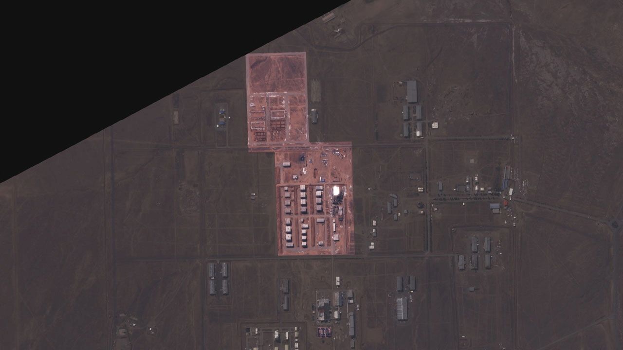 A satellite photo shows the suspected expansion of missile facilities at Shahid Modarres Garrison, near Tehran, Iran, in this handout image obtained by Reuters on July 5, 2024. 