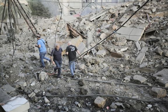 ویرانههای به جا مانده از حملات اسرائیل به حومه جنوبی بیروت، ۱۳ مهر