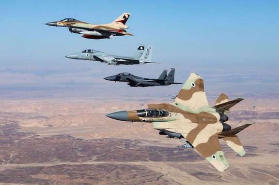 Israeli air force warplanes flying in formation