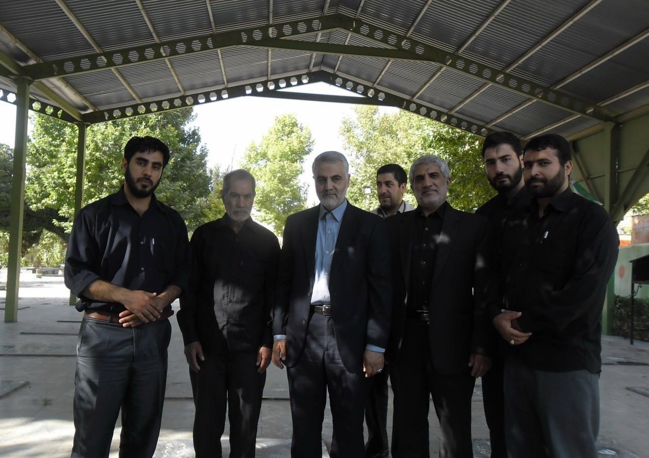 Former IRGC Quds Force commander Qasem Soleimani (middle) and Quds Force deputy commander Mohammad-Hadi Haji-Rahimi 
