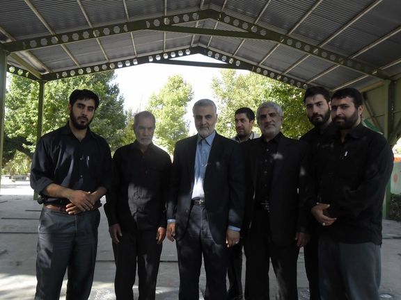 Former IRGC Quds Force commander Qasem Soleimani (middle) and Quds Force deputy commander Mohammad-Hadi Haji-Rahimi