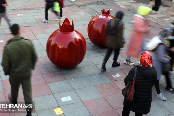 Iranians shopping for the winter solstice festival called Yalda in Persian at Tajrish bazaar in Tehran