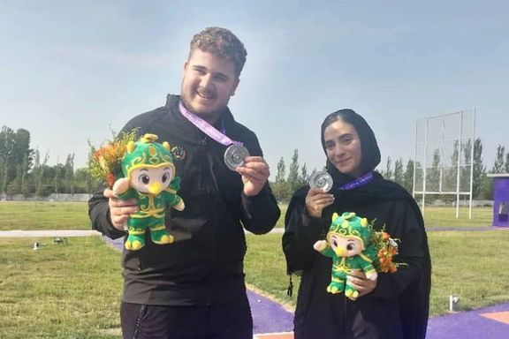 ترکیب محمد بیرانوند و مرضیه پرورشنیا؛ مدال نقره تیم تراپ ایران در کاپ آسیایی چین