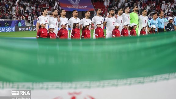 Iran players pose for a team group photo before their last match at the AFC Asian Cup in Doha, Qatar, February 7, 2024.