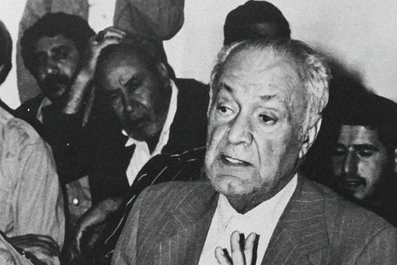 Habib Elghanian, a prominent leader of Iran's Jewish community, seen during his trial in Iran that led to his 1979 execution.
