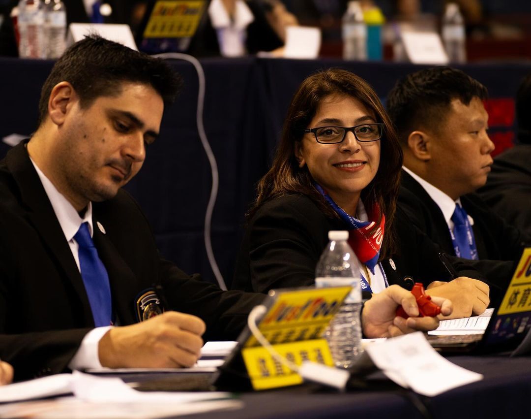 ارغوان جلالی فراهانی بدون حجاب اجباری در مسابقات ووشوی قهرمانی جهان قضاوت کرد