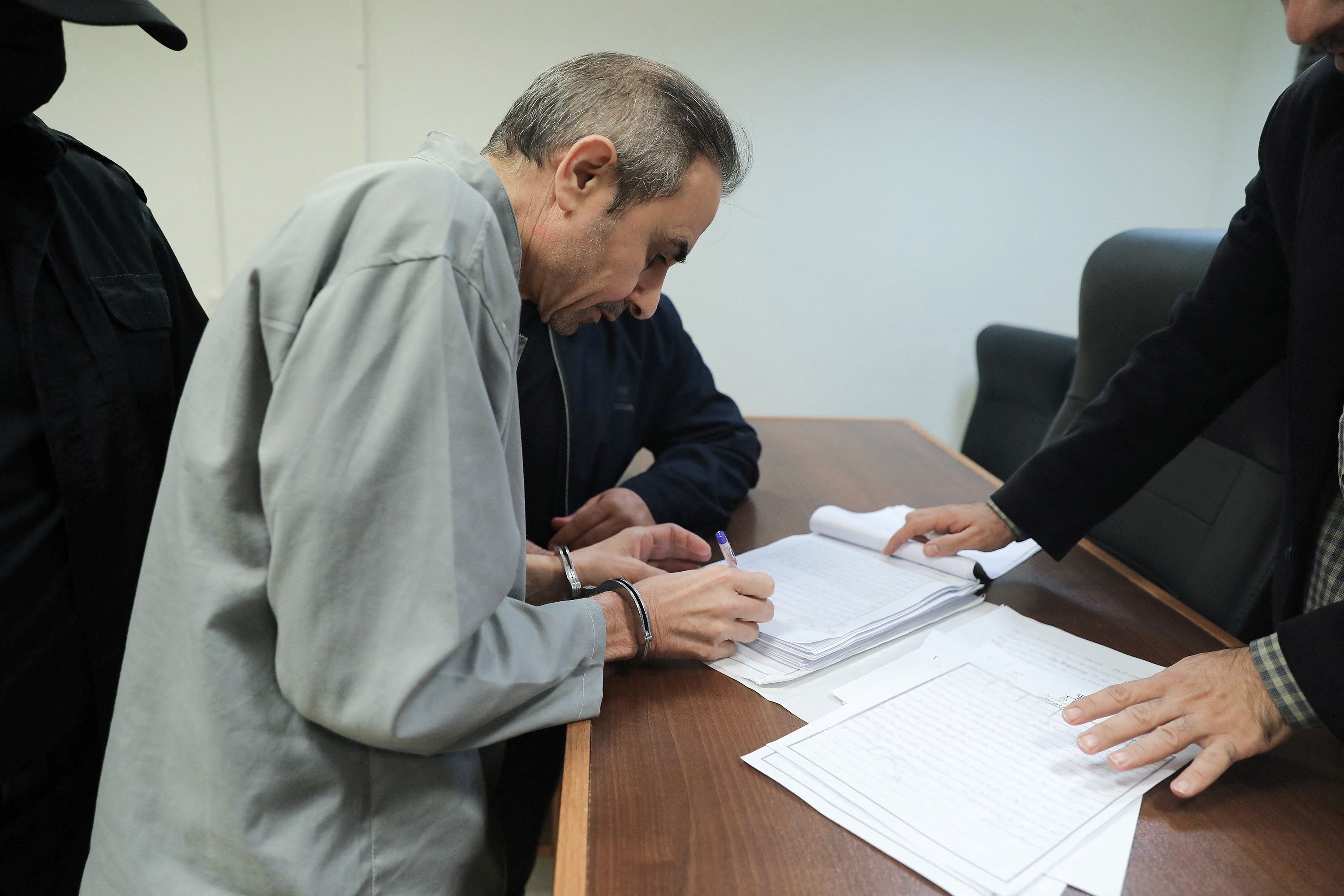 Swedish-Iranian convicted Habib Farajollah Chaab is seen during his trial in Tehran, Iran October 25, 2022. 