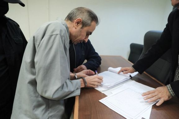 Swedish-Iranian convicted Habib Farajollah Chaab is seen during his trial in Tehran, Iran October 25, 2022.