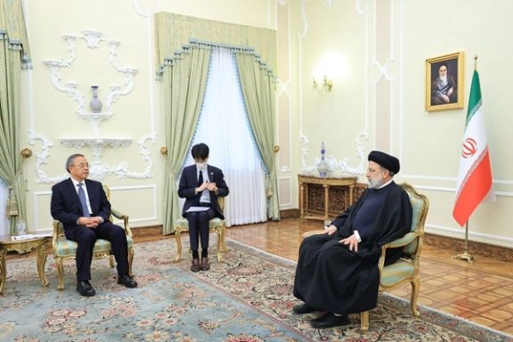 Iran’s President Ebrahim Raisi in a meeting with China’s Deputy Prime Minister Hu Chunhua