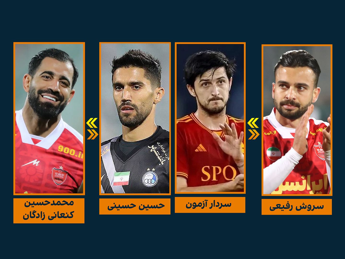 آزمون، رفیعی، کنعانی و حسینی در نیمه نهایی نظرسنجی مرد سال ۱۴۰۲ فوتبال ایران