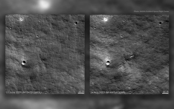 سقوط فضاپیمای روسیه بر سطح ماه یک دهانه ایجاد کرد