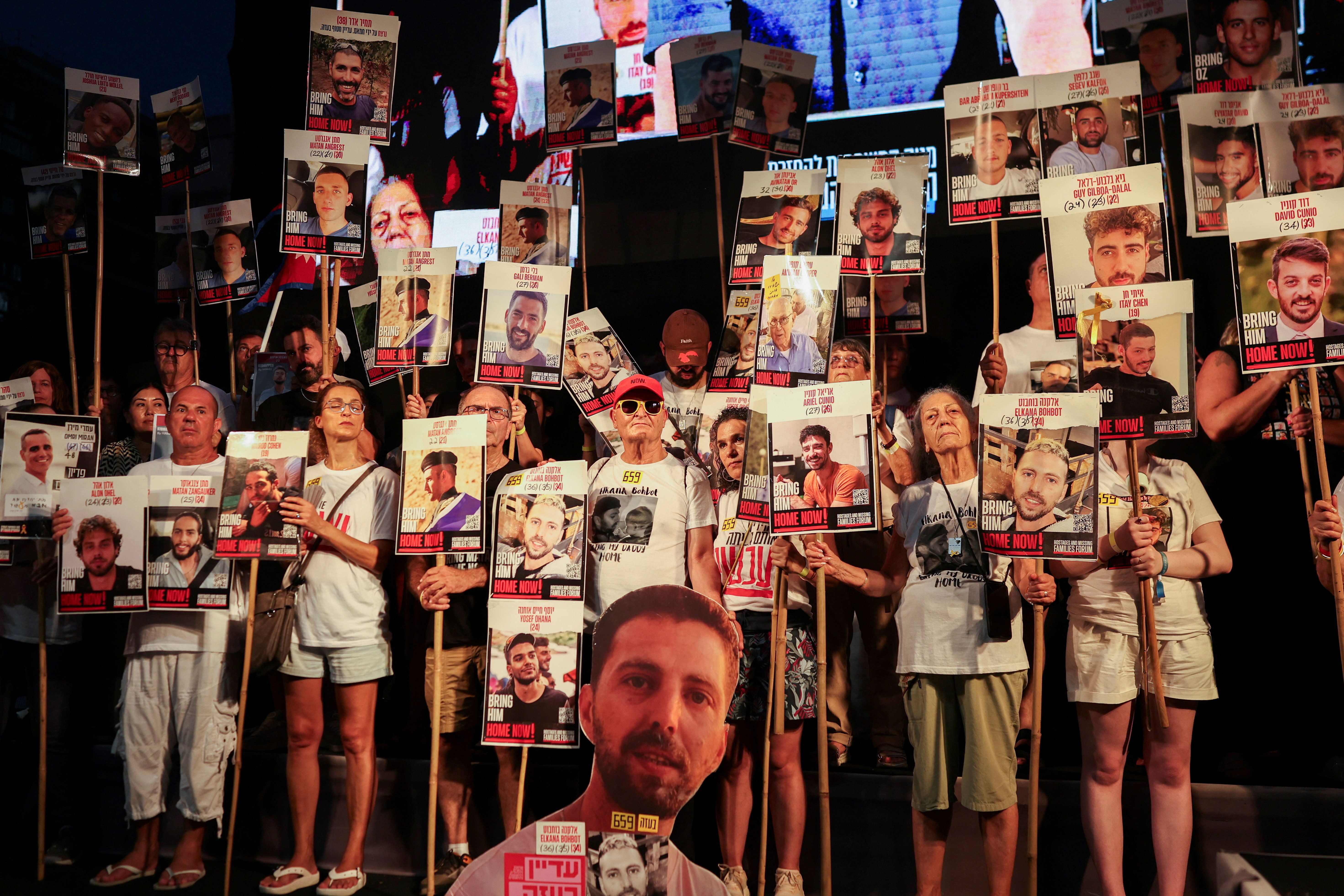 تظاهرات برای آزادی گروگان‌های در بند حماس، تل‌آویو، چهارم مرداد