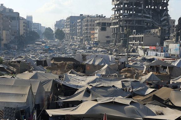 چادرهای آوارگان فلسطینی در شهر غزه، ۱۱ شهریور