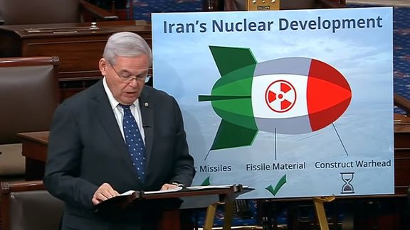 Senator Bob Menendez speaking on Senate floor. February 1, 2022
