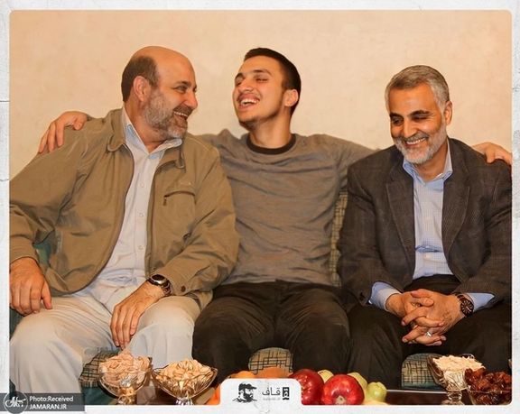 IRGC general Mohammad Reza Zahedi (left); Jihad Mughniyah, the son of Hezbollah leader Imad Mughniyeh (center); and IRGC general Qassem Soleimani – all killed in Syria (file photo)