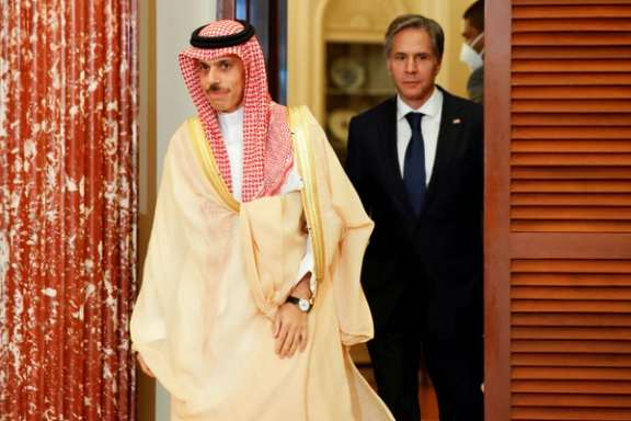 US Secretary of State Antony Blinken with his Saudi counterpart in Washington, in 2021