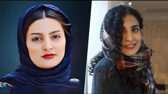 Iranian journalists Elanaz Mohammadi (left) and Negin Bagheri